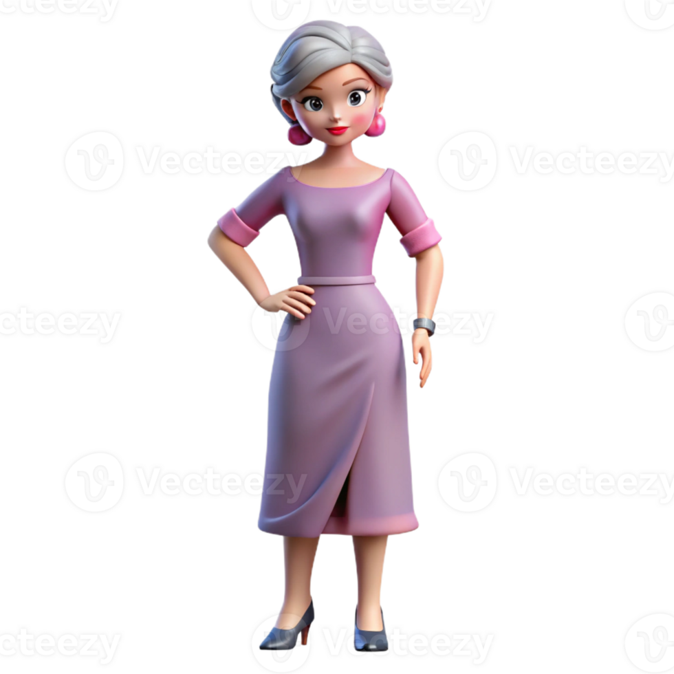 elegant traditional Stylish woman in a fashionable dress, high resolution png