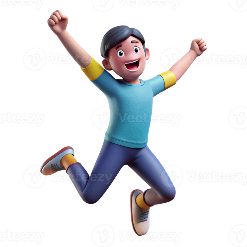 extraordinary modern Excited individual jumping in the air, high quality png