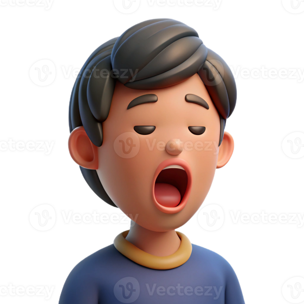 extraordinary modern Bored person yawning, exclusive png