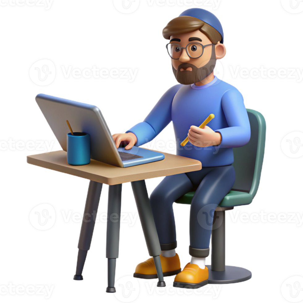 extraordinary traditional Creative designer working on a graphic tablet, premium png