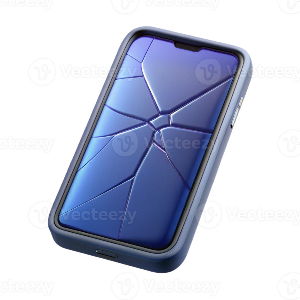 vibrant classic Smartphone with cracked screen exclusive png