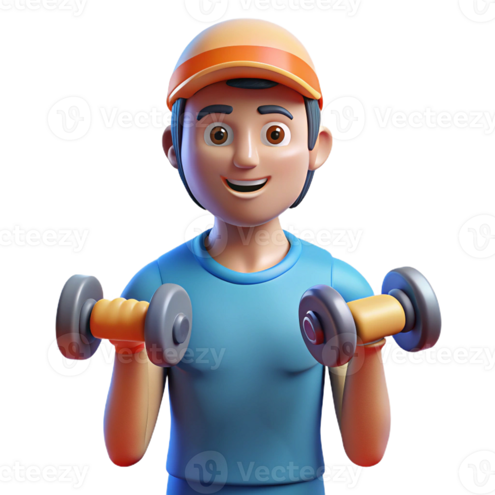 wonderful classic Dedicated personal trainer with dumbbells, premium png