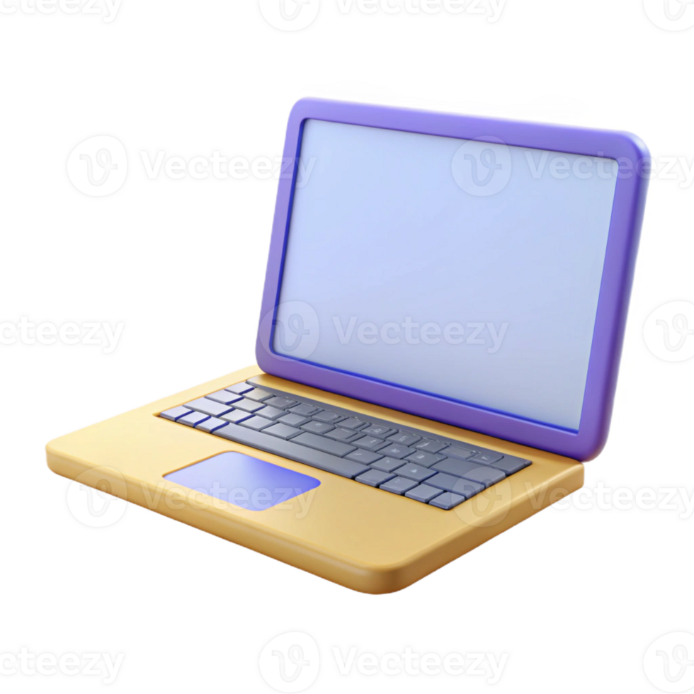 serene abstract Laptop computer with blank screen original png