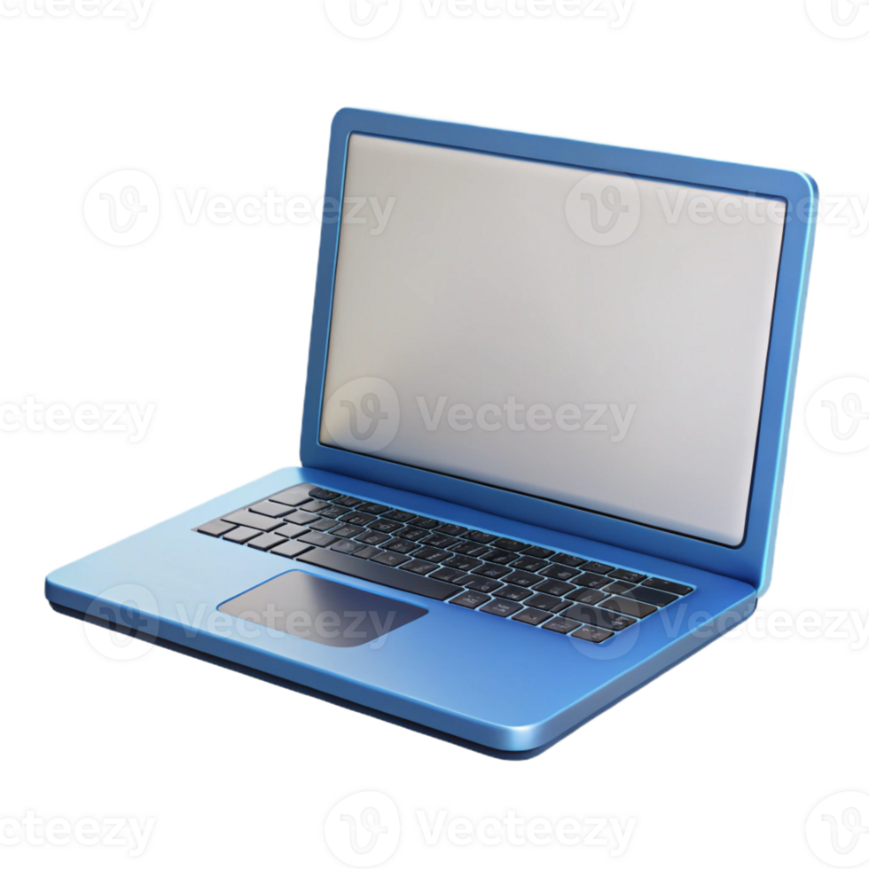 vibrant modern Laptop computer with blank screen detailed png