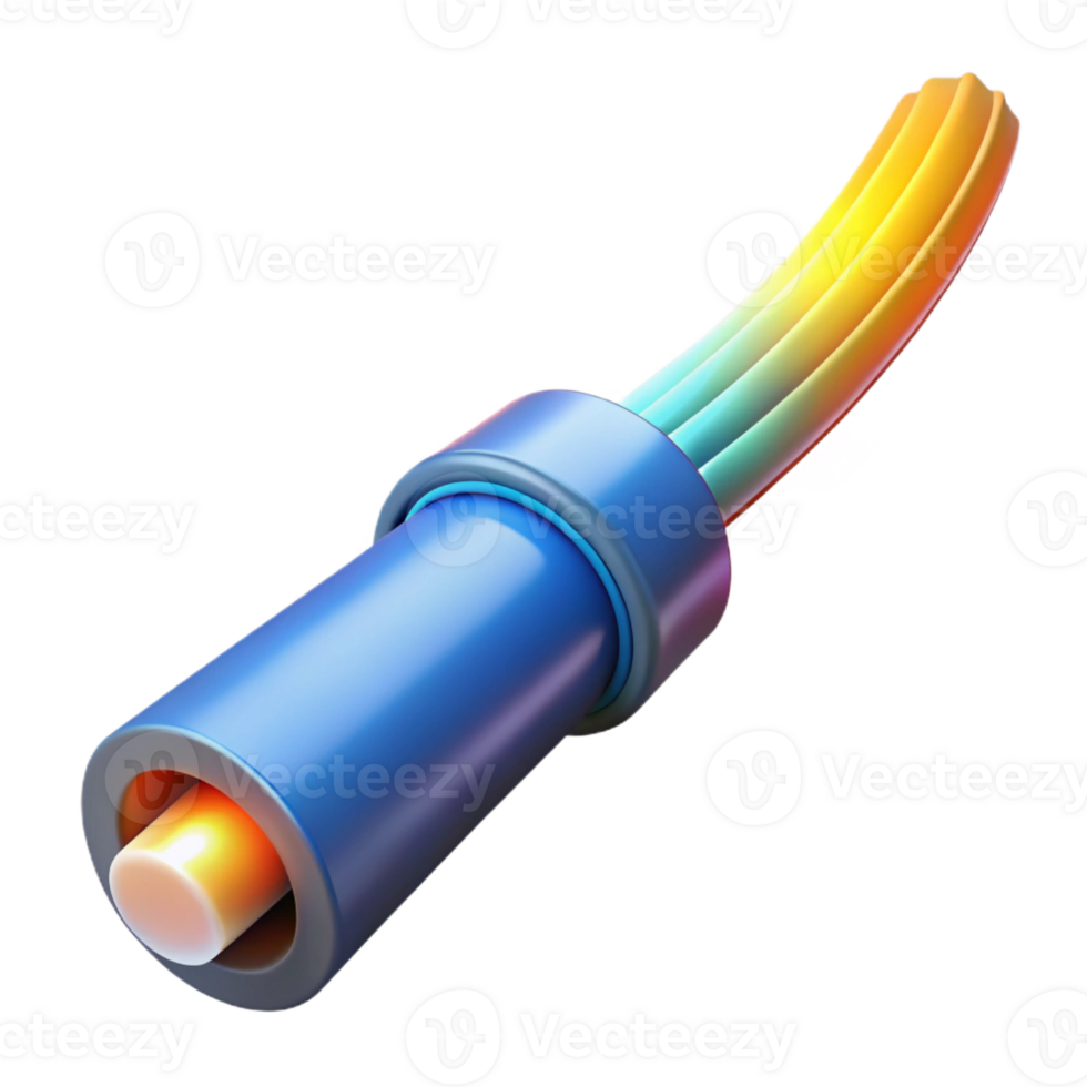 magnificent contemporary Fiber optic cable with glowing end high quality png