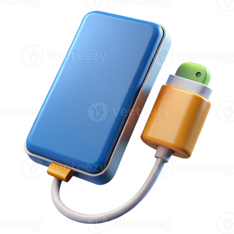 beautiful contemporary Power bank charging a smartphone authentic png