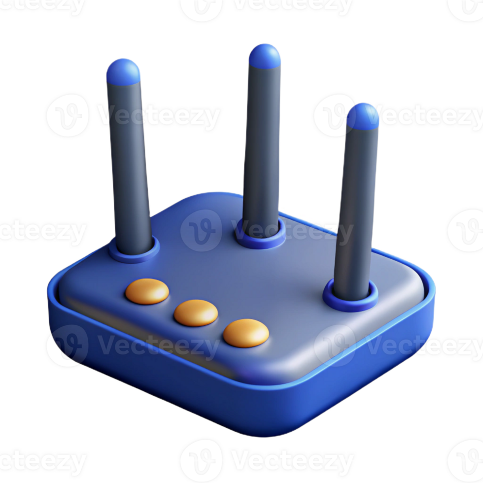 vibrant vintage Wireless router with antennas high quality png