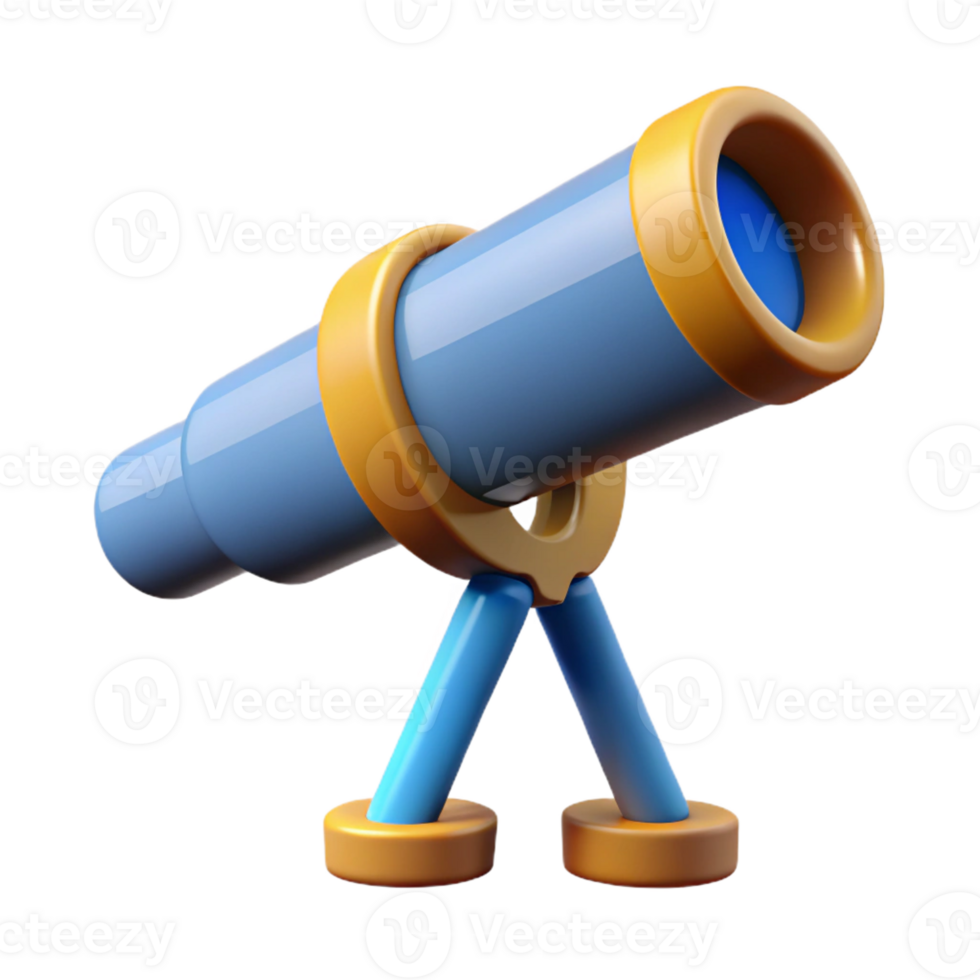 vibrant artistic Telescope pointed towards the sky genuine png