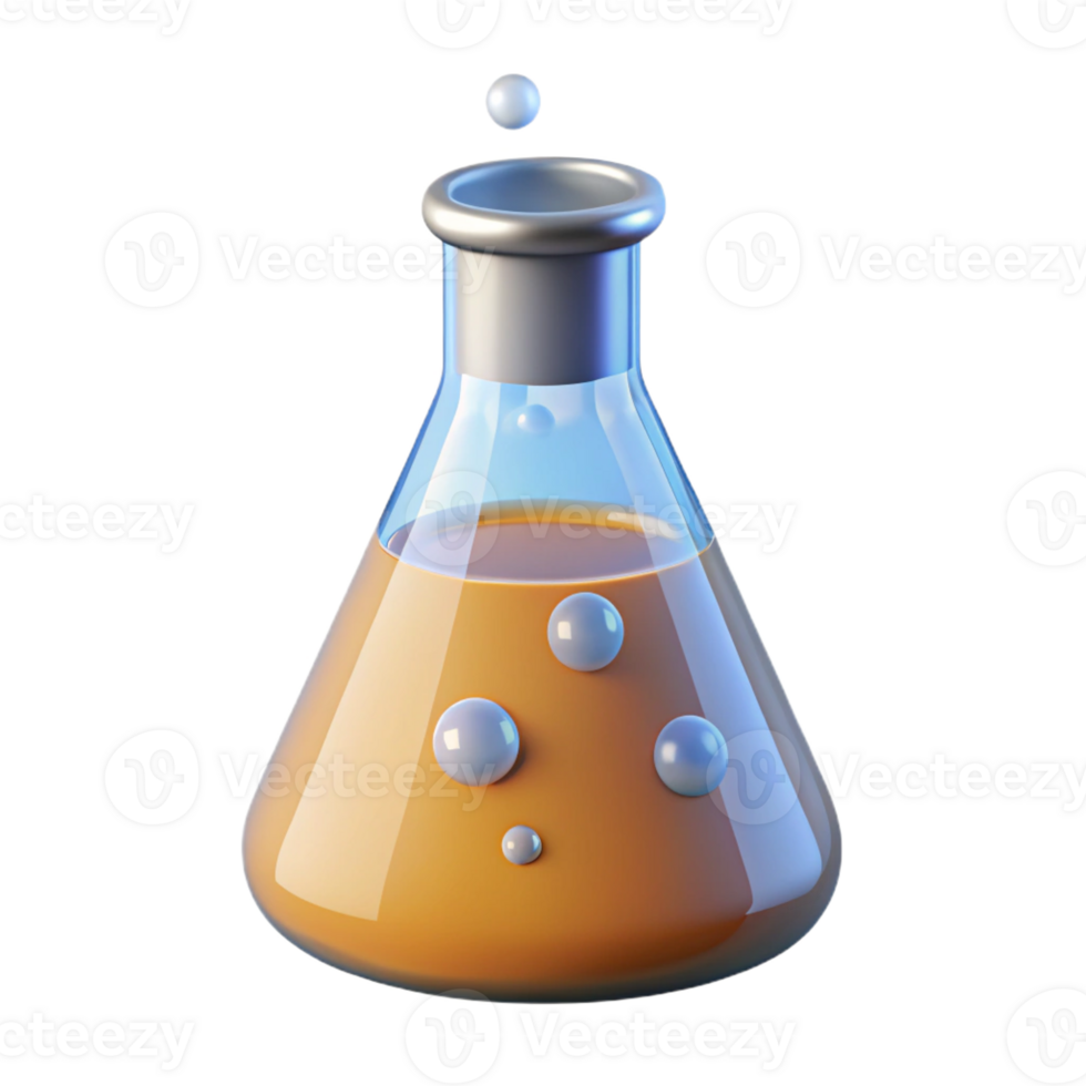 magnificent abstract Laboratory beaker with bubbling liquid authentic png