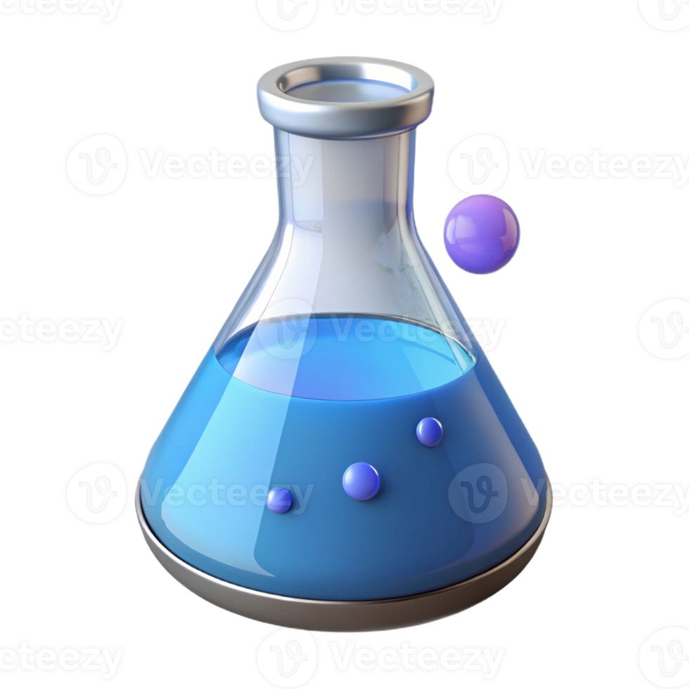 impressive creative Laboratory beaker with bubbling liquid professional png