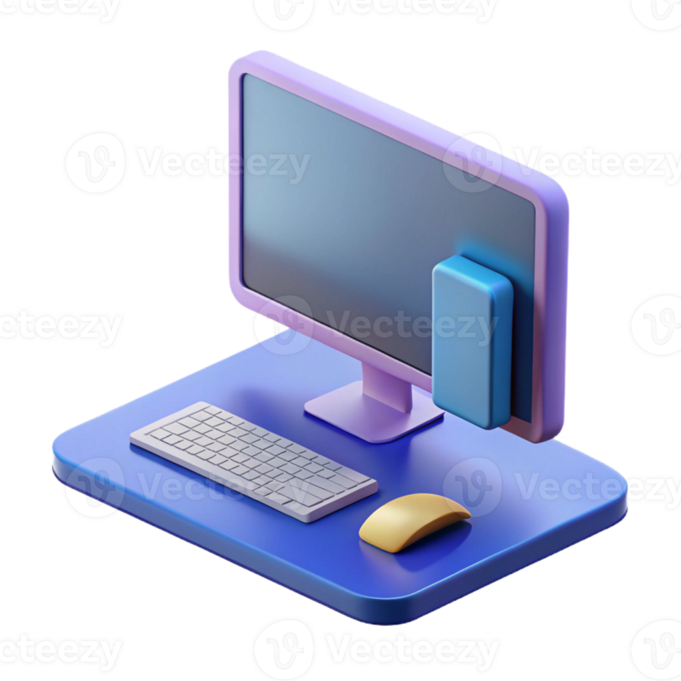 wonderful abstract Desktop computer with monitor 4K png