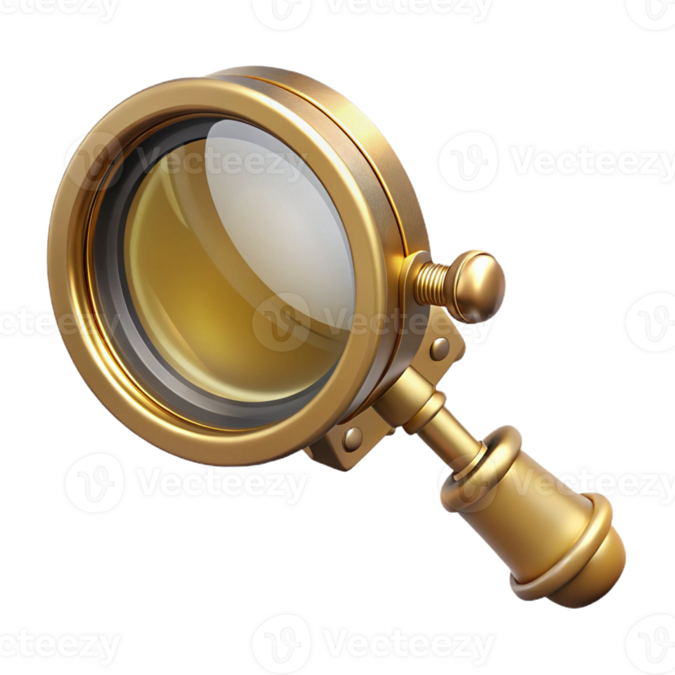 vibrant abstract Steampunk monocle with a delicate brass frame and magnifying lens original png