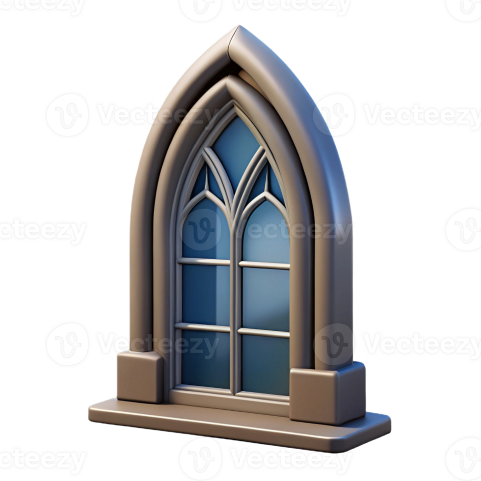 magnificent creative Gothic arch window frame, authentic png
