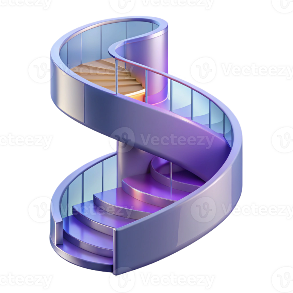 wonderful classic Spiral staircase section, authentic png
