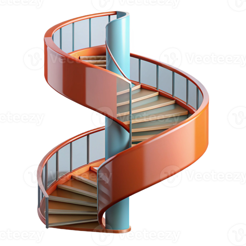 wonderful creative Spiral staircase section, high resolution png