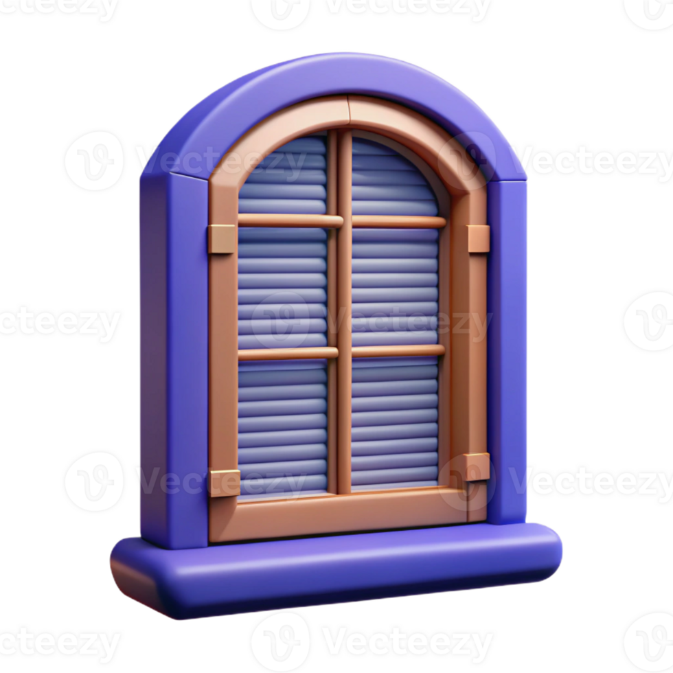 magnificent abstract Georgian window with shutters, authentic png