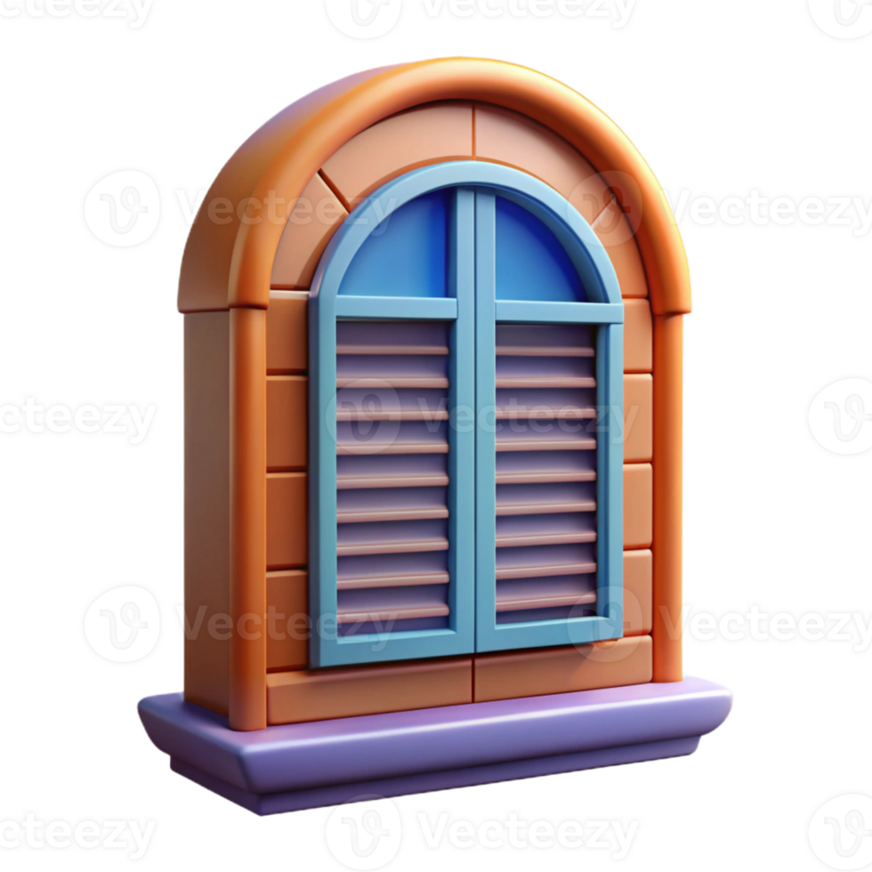 stunning vintage Georgian window with shutters, authentic png