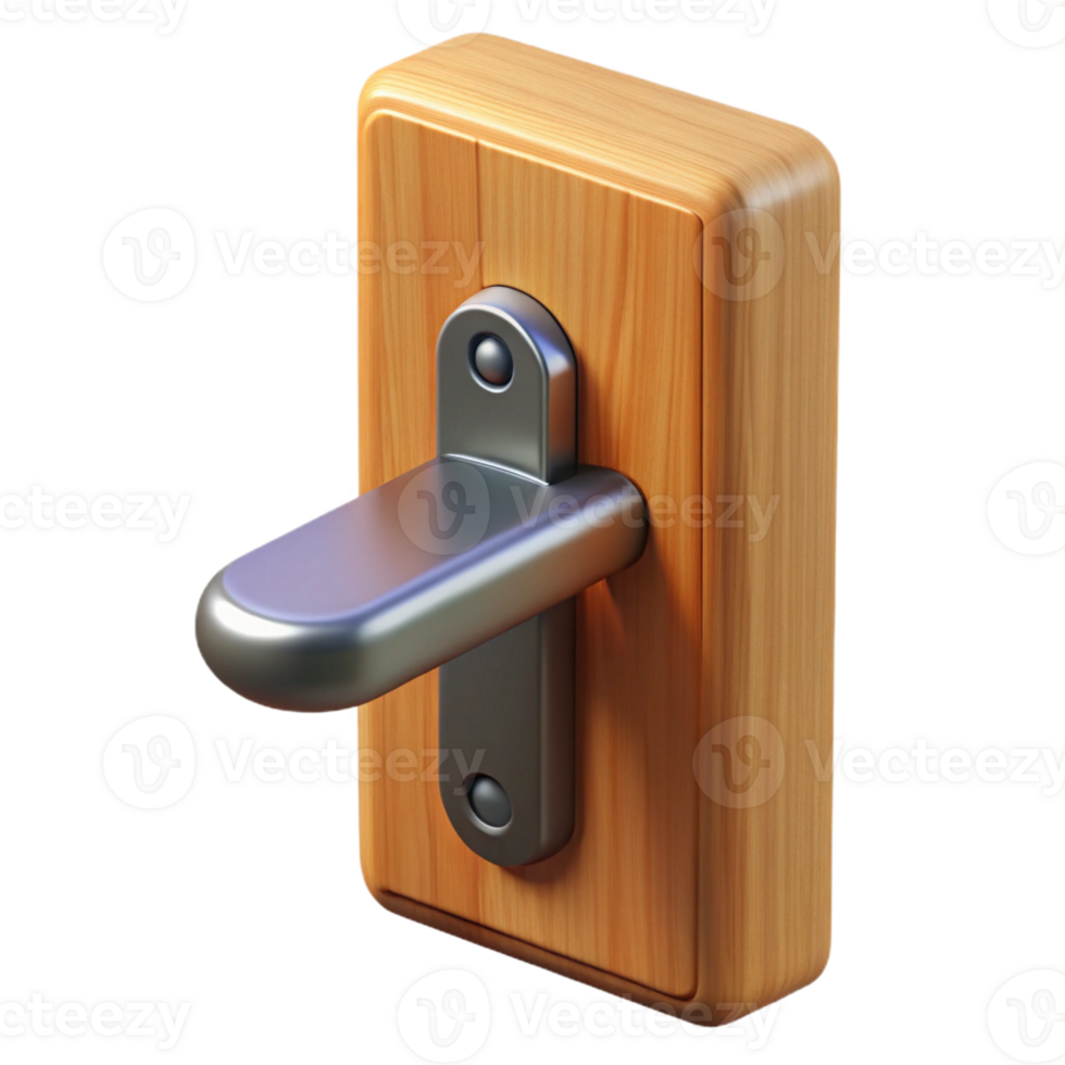 stunning creative Modern door handle on wooden door, high quality png