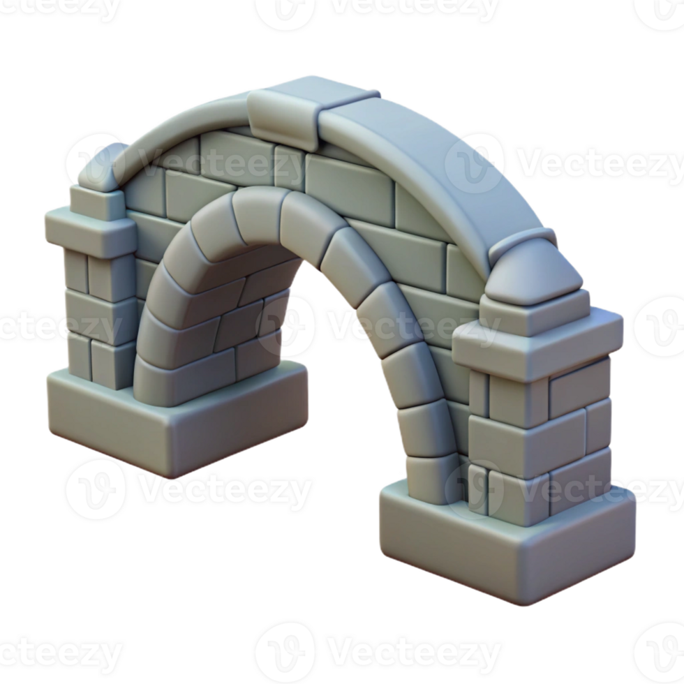 vibrant rustic Stone arch bridge keystone, high quality png