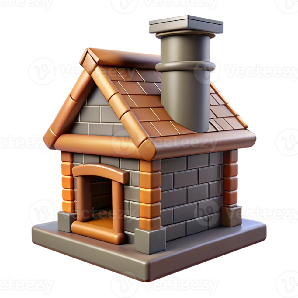elegant abstract Tudor style chimney, genuine png