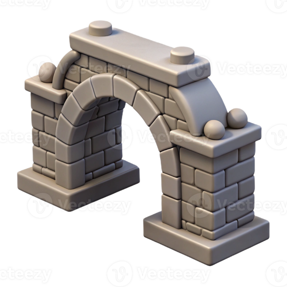 magnificent minimalist Stone arch bridge keystone, original png