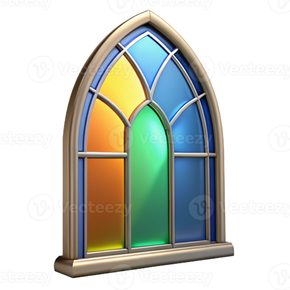 wonderful artistic Stained glass window panel, original png