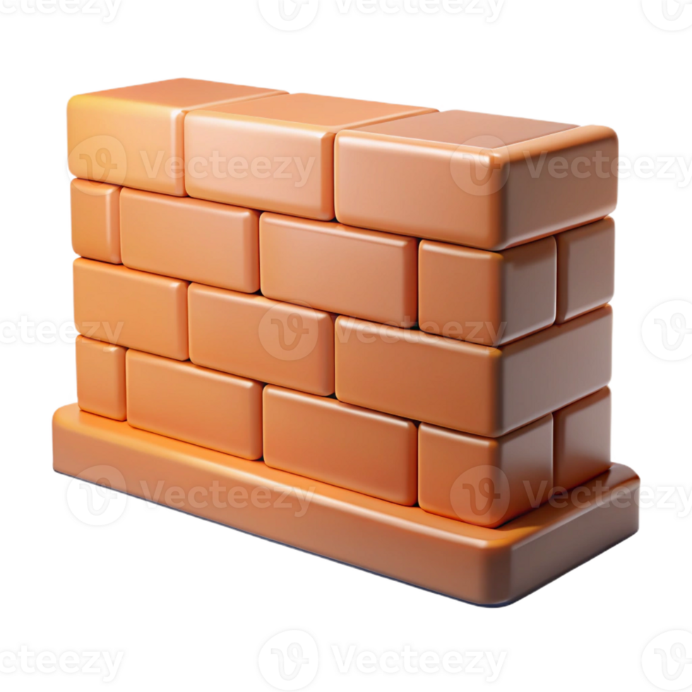 extraordinary artistic Brick wall section with mortar, high quality png