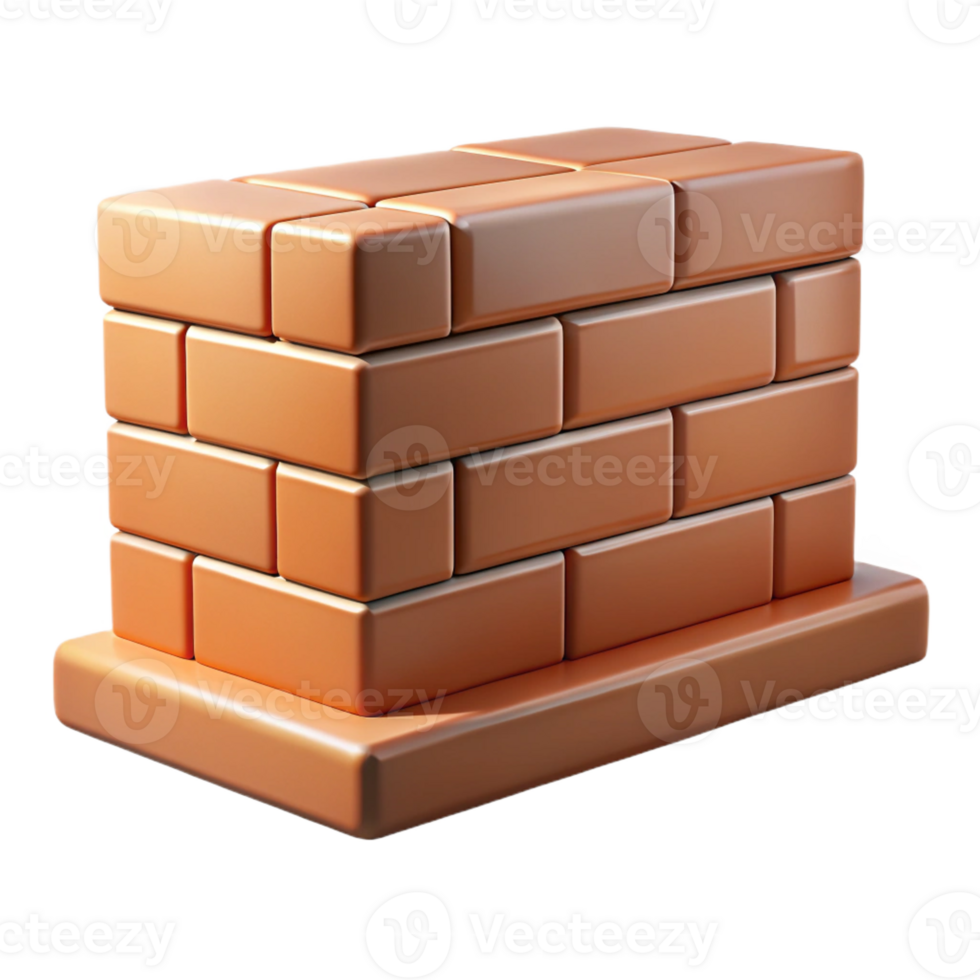 vibrant vintage Brick wall section with mortar, genuine png