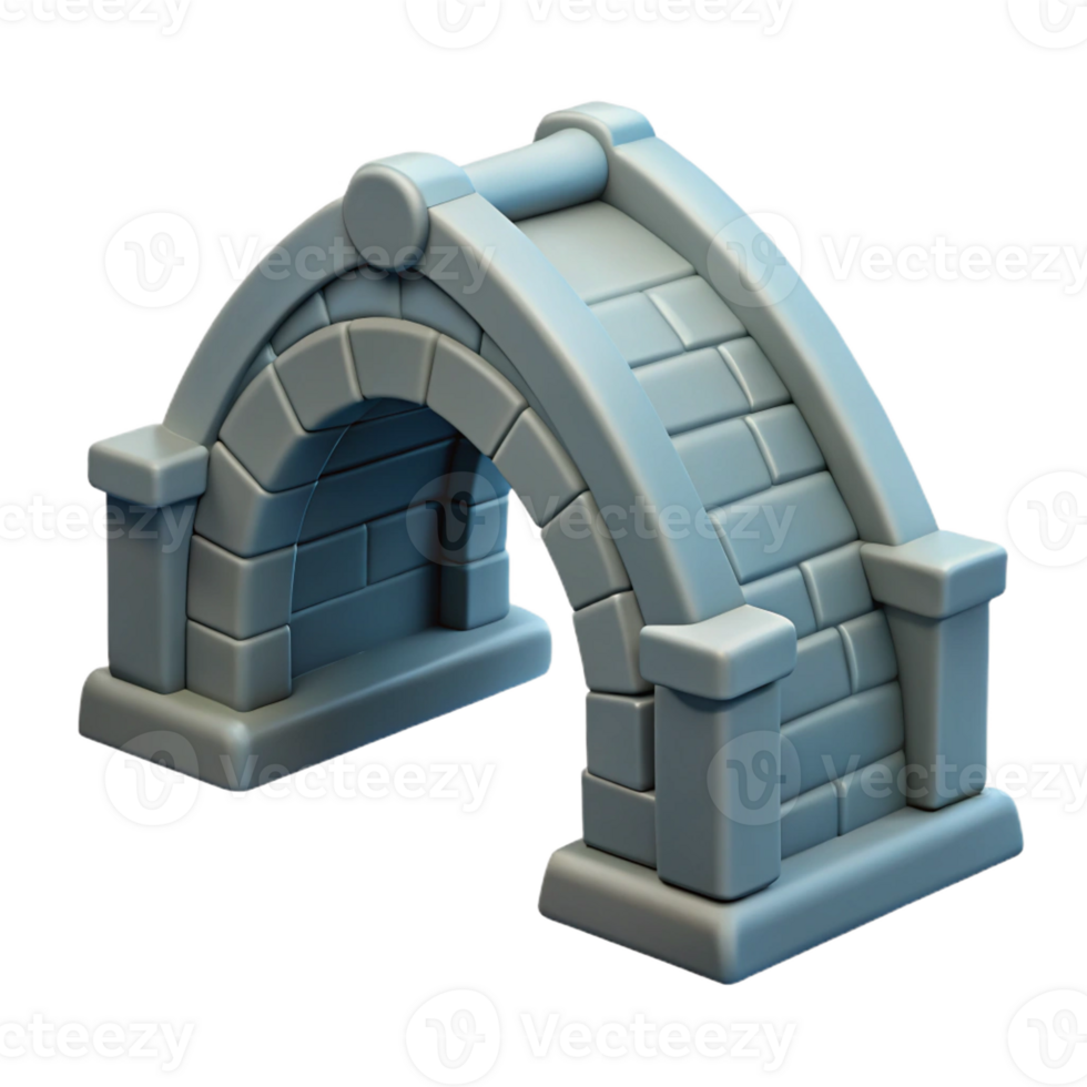 stunning traditional Stone arch bridge keystone, premium png