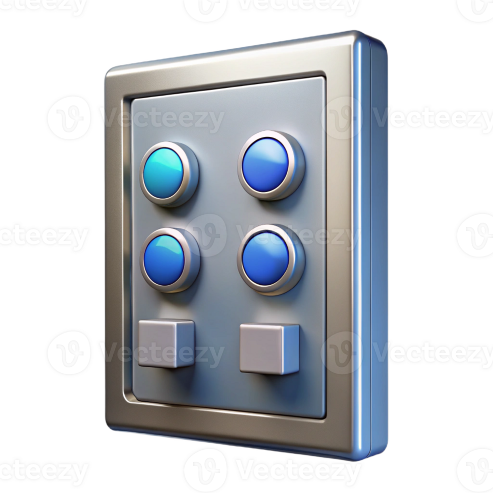 vibrant minimalist Elevator button panel, premium png