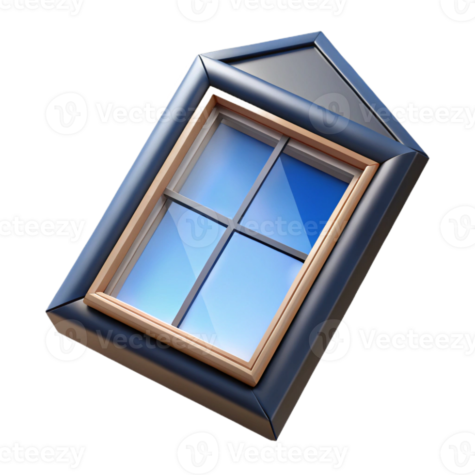 dramatic rustic Skylight window frame, premium png