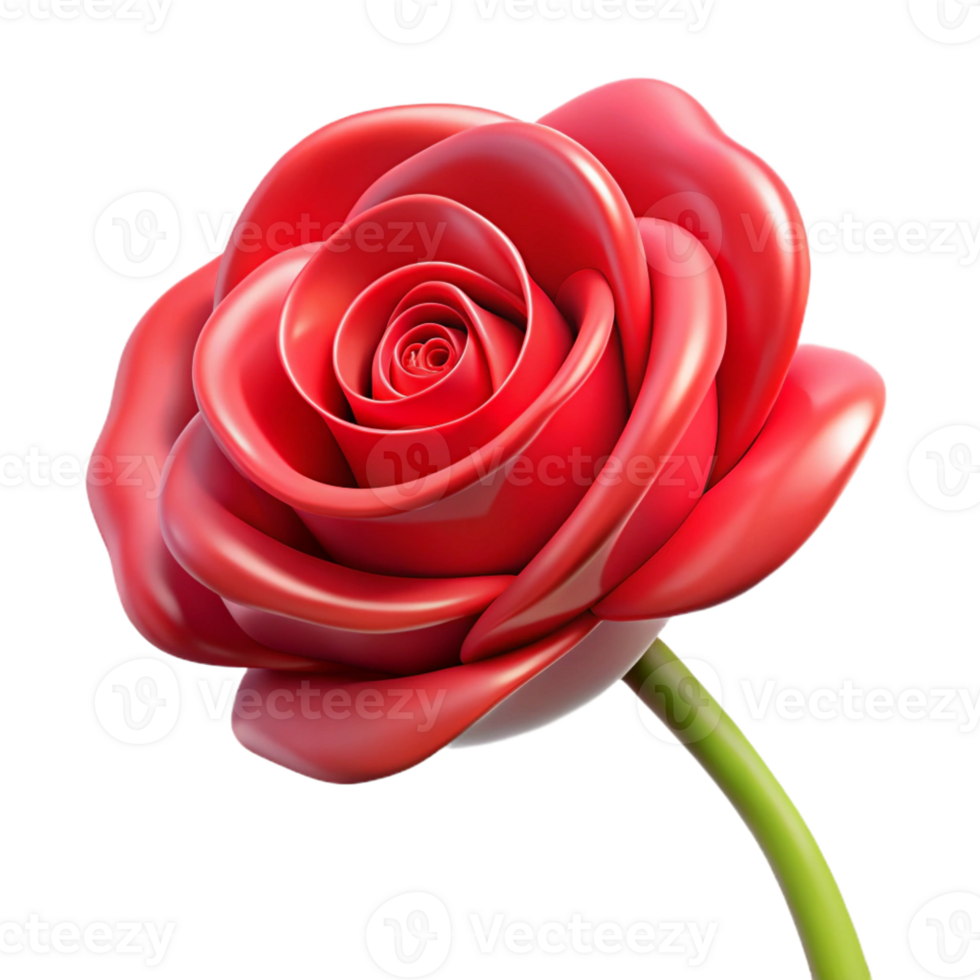 magnificent modern A single red rose, tightly curled, exclusive png