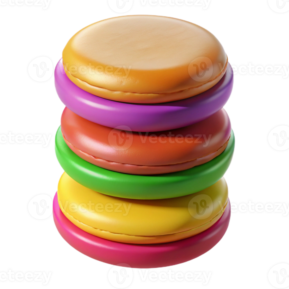 stunning modern A stack of colorful macarons, high quality png