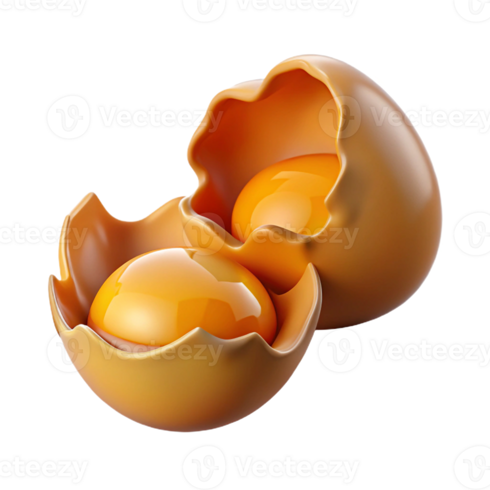 stunning artistic A cracked eggshell with golden yolk spilling out, original png