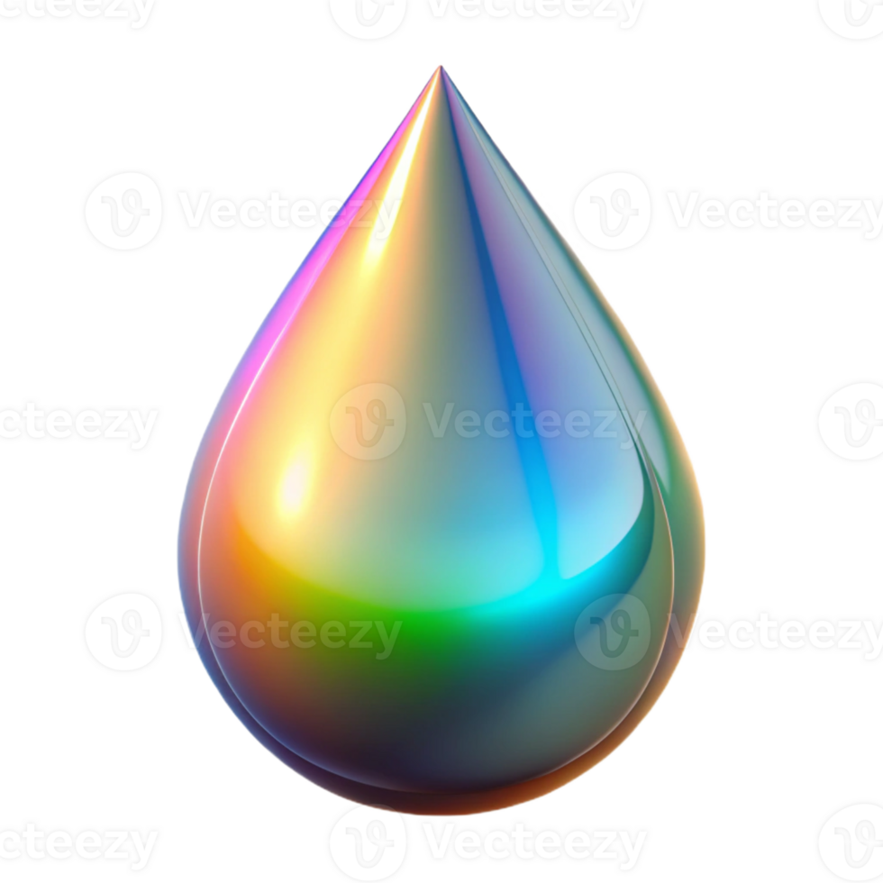 wonderful traditional A single tear drop, reflecting rainbow light, high resolution png