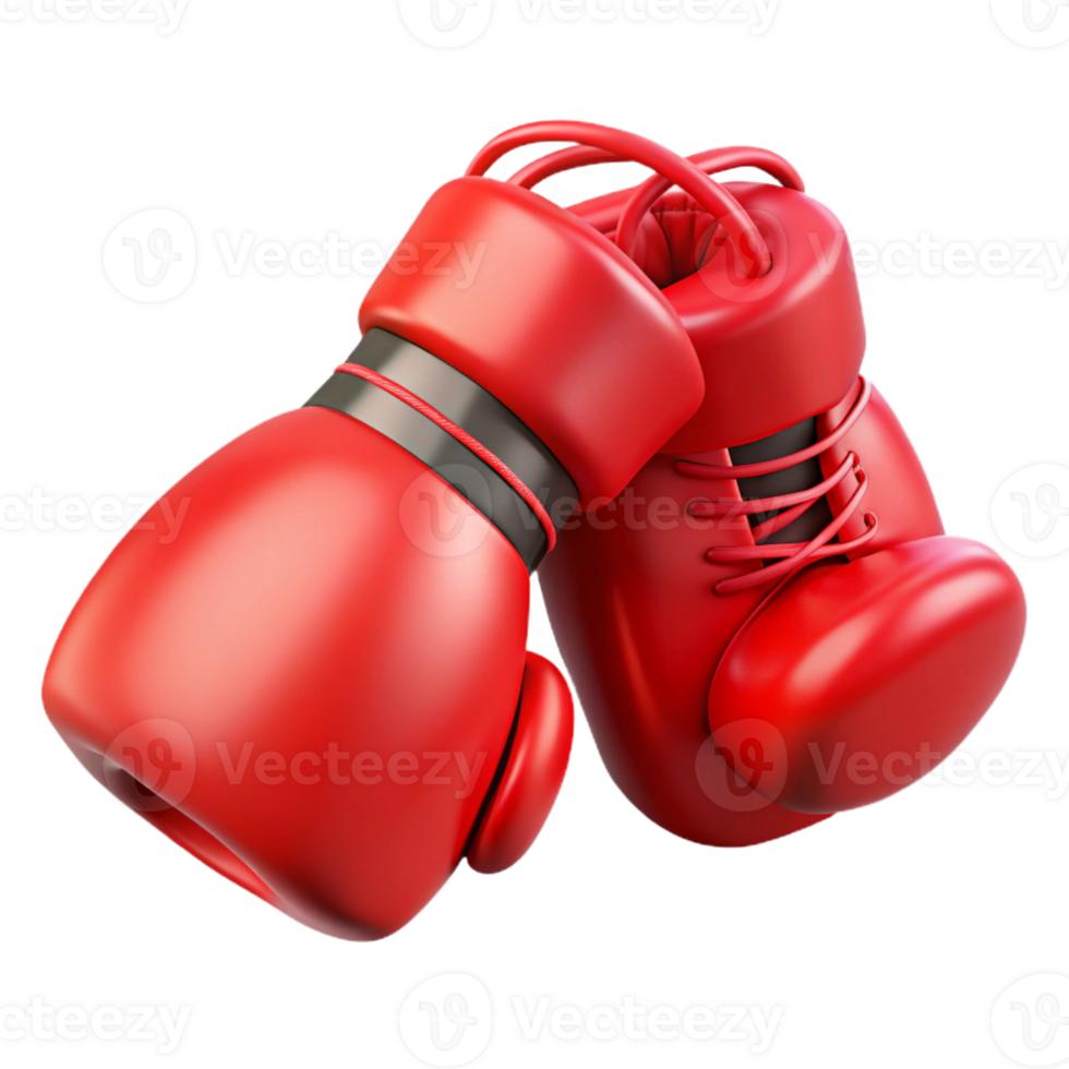 stunning rustic A pair of red boxing gloves, laced up, high quality png