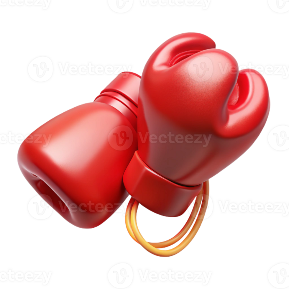 elegant modern A pair of red boxing gloves, laced up, 4K png