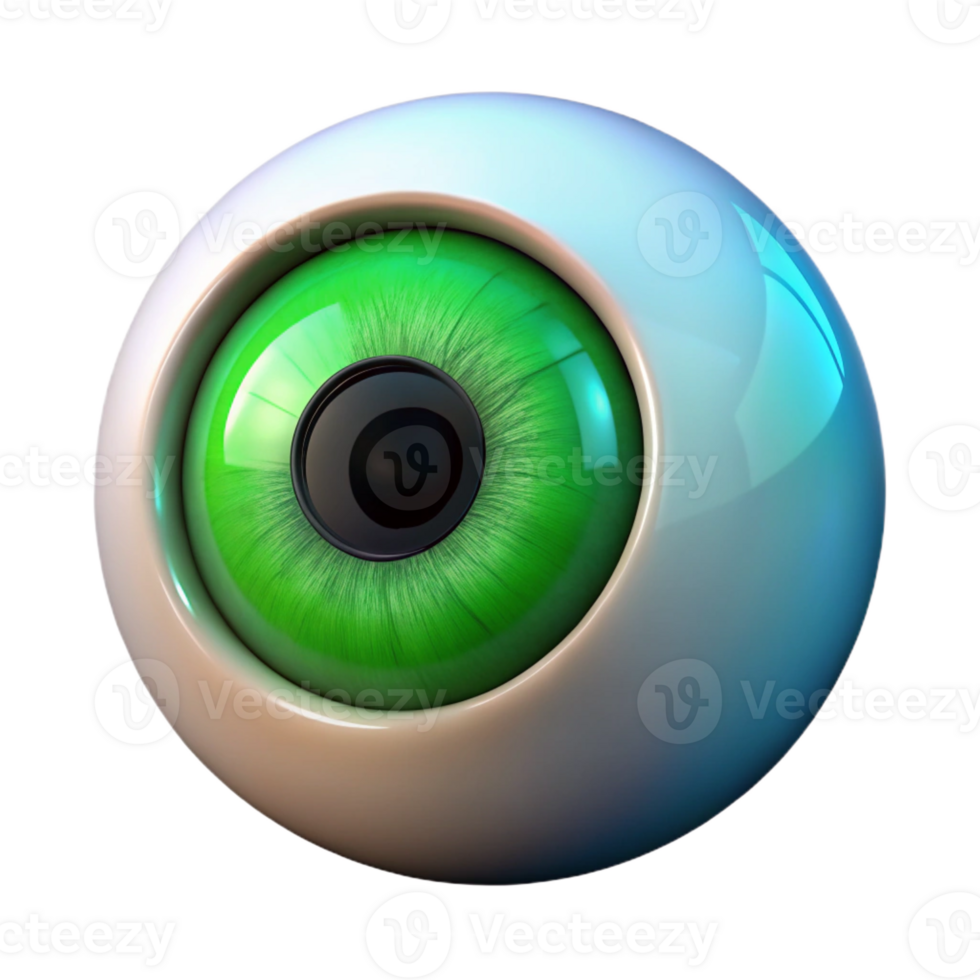 vibrant contemporary A single human eye, with a vibrant green iris, genuine png