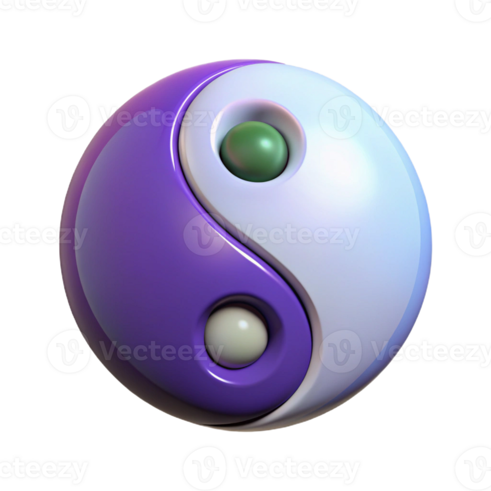 extraordinary vintage A Yin Yang symbol, perfectly balanced, high resolution png