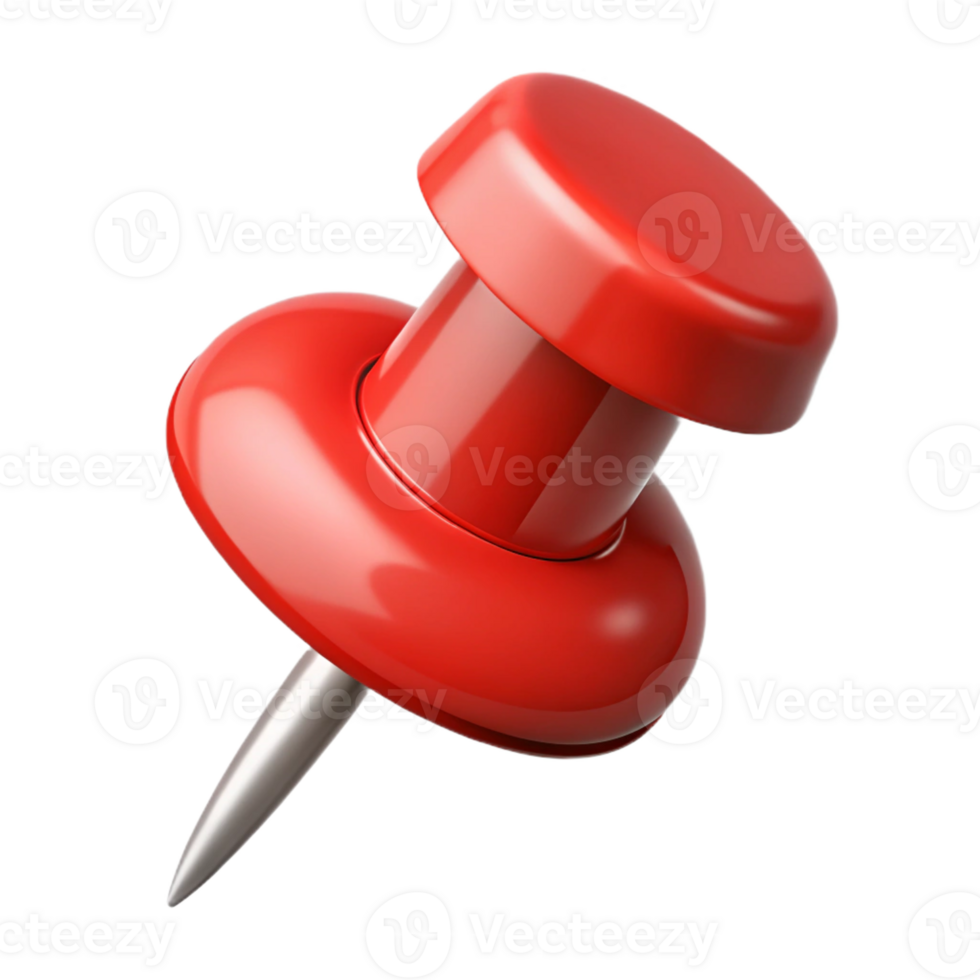 stunning minimalist A pushpin, red with a metal point, professional png