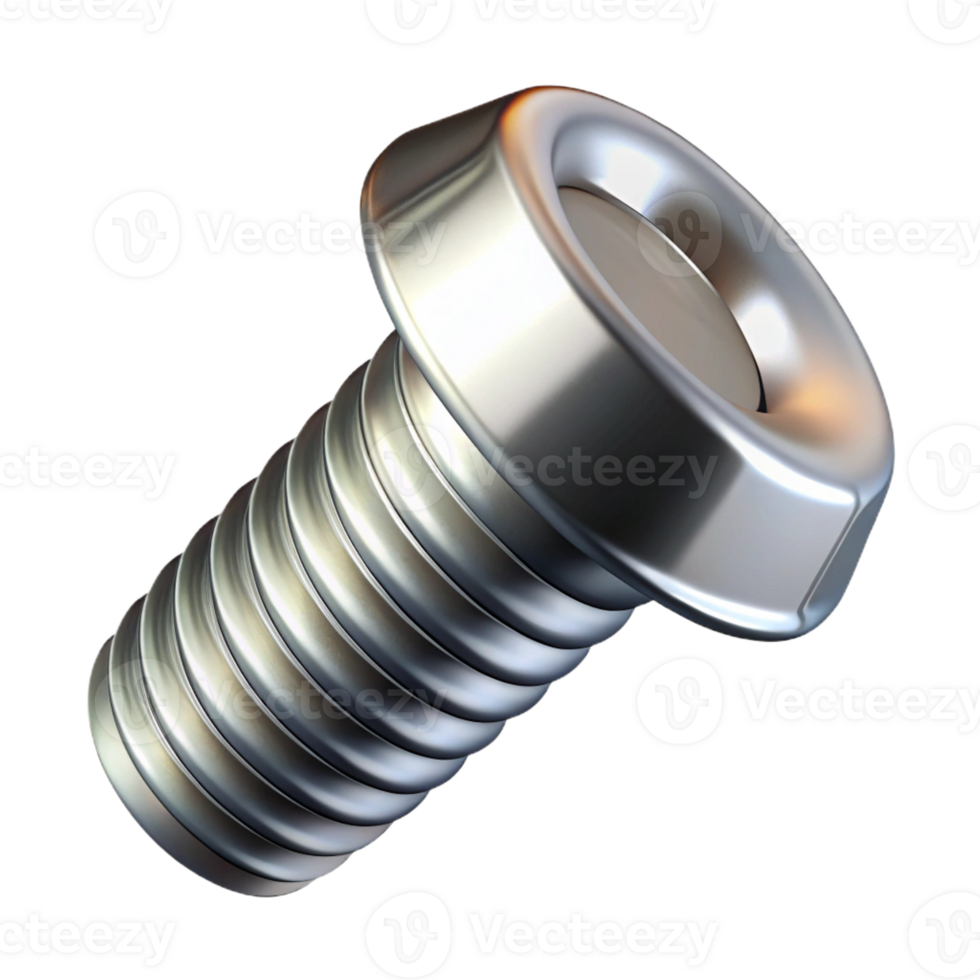 magnificent classic A screw, metallic and threaded, premium png