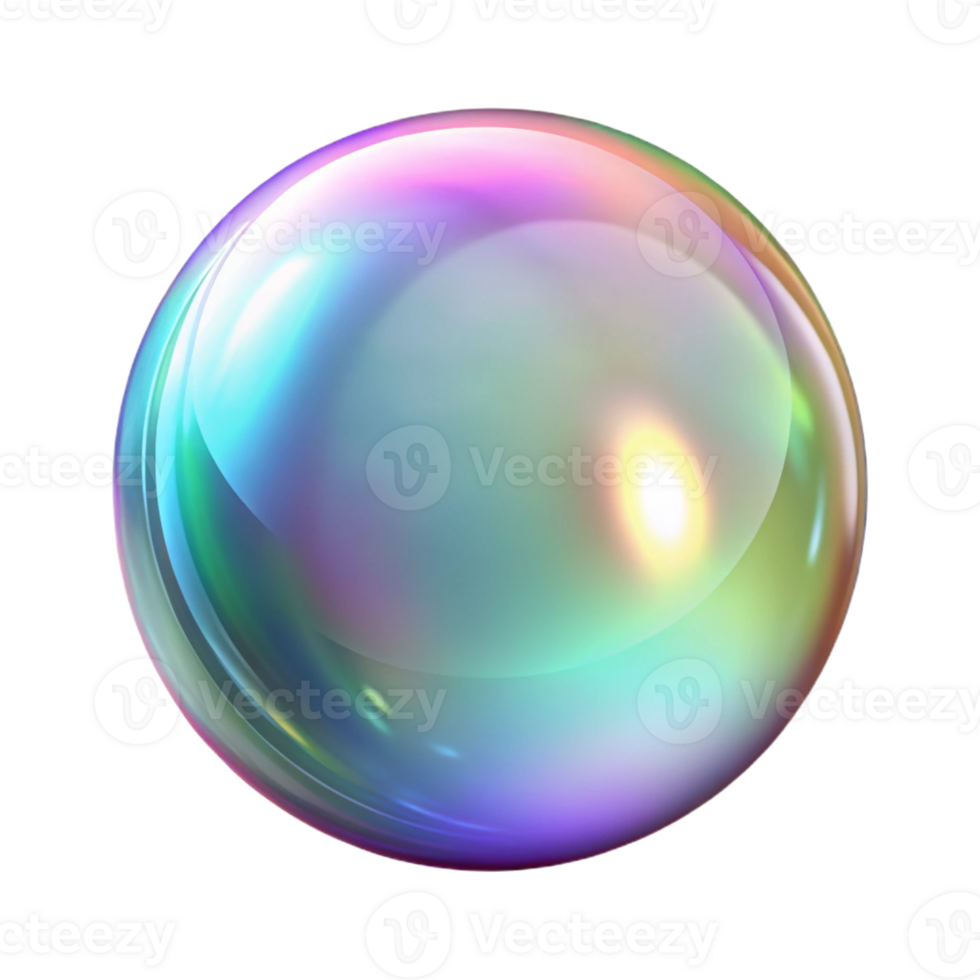 extraordinary rustic A single, translucent bubble with iridescent hues professional png