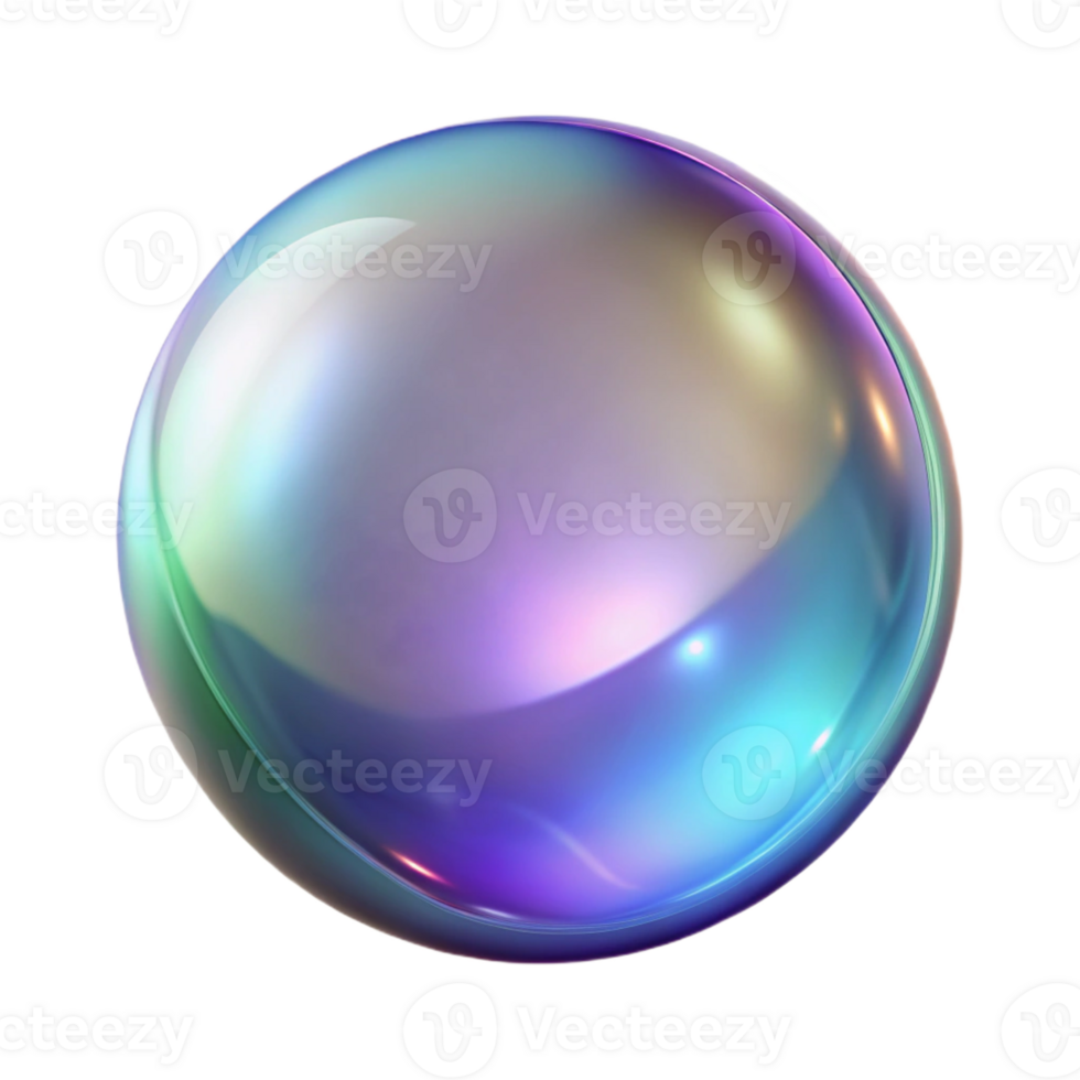 elegant modern A single, translucent bubble with iridescent hues 4K png
