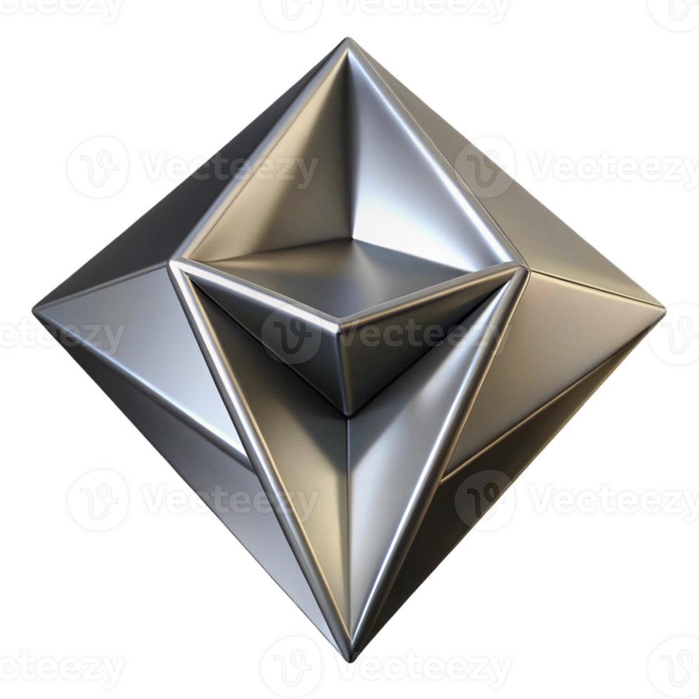 extraordinary rustic A metallic, geometric shape with sharp edges premium png