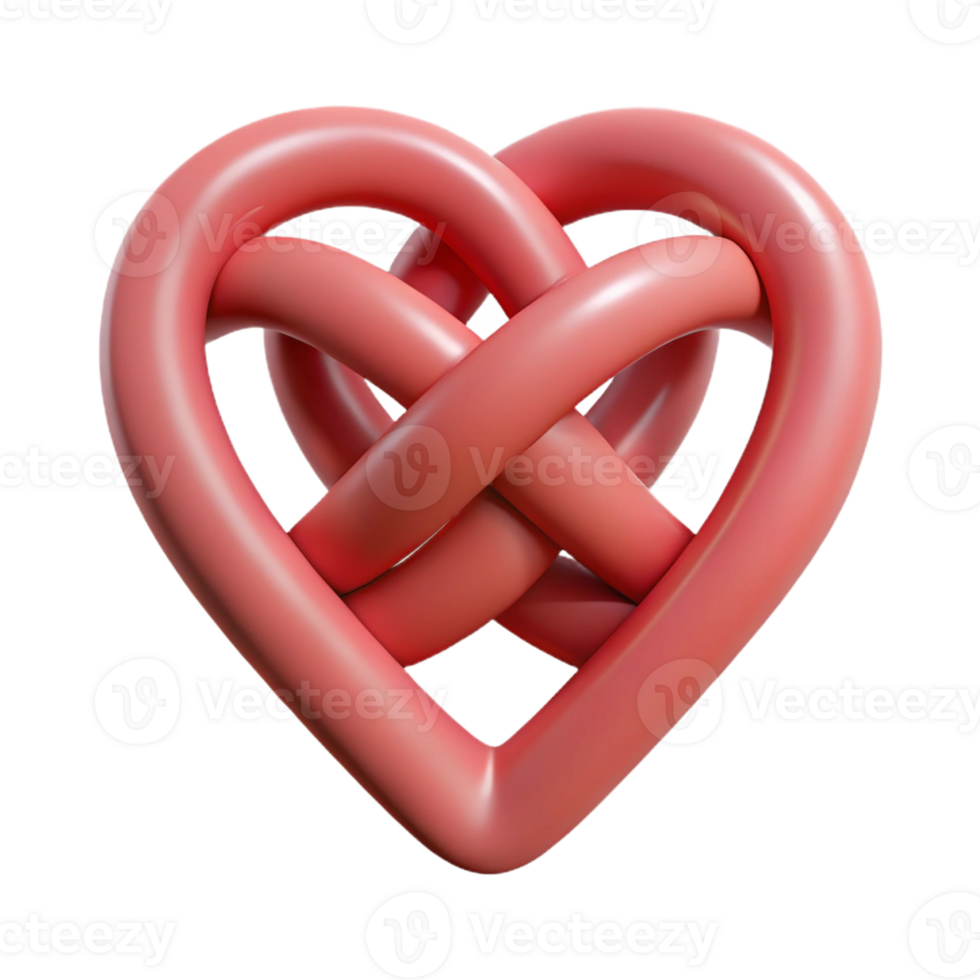 impressive modern A single, stylized heart made of intertwined vines high resolution png
