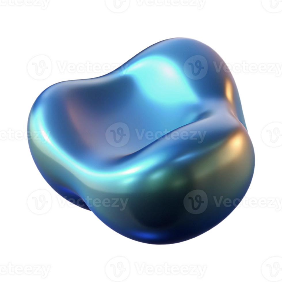 wonderful vintage A floating, amorphous shape with a smooth, reflective surface authentic png
