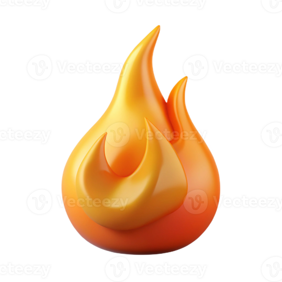 beautiful classic A single, stylized flame with flickering, dynamic shapes professional png