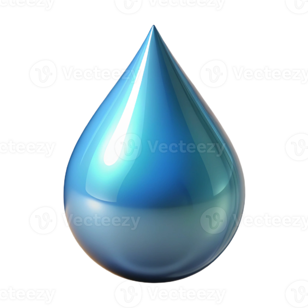 vibrant vintage A single, stylized drop of water with a reflective surface exclusive png