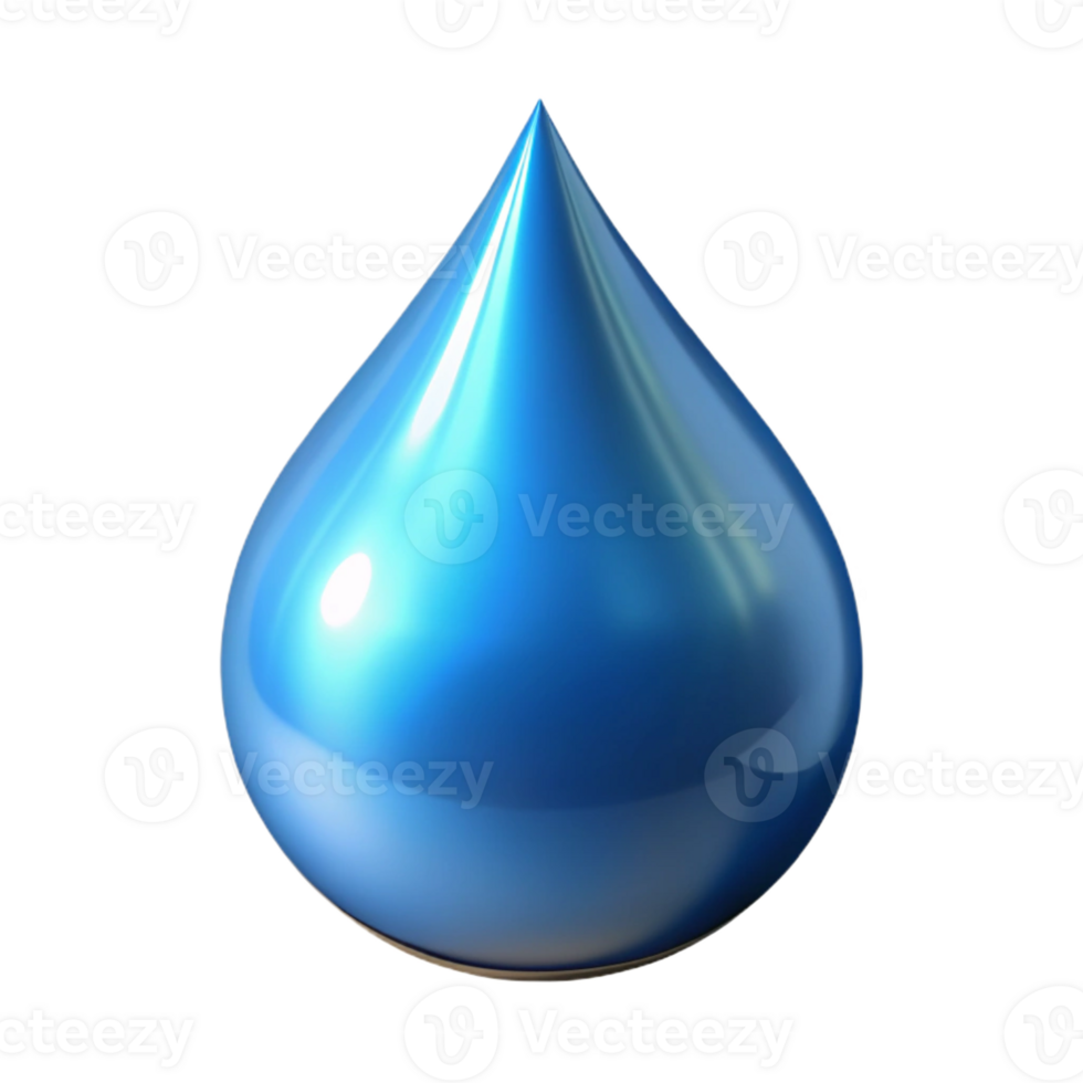 stunning creative A single, stylized drop of water with a reflective surface original png