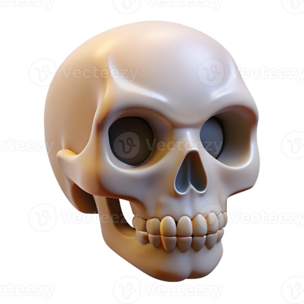 serene rustic A single, stylized skull with intricate bone details authentic png